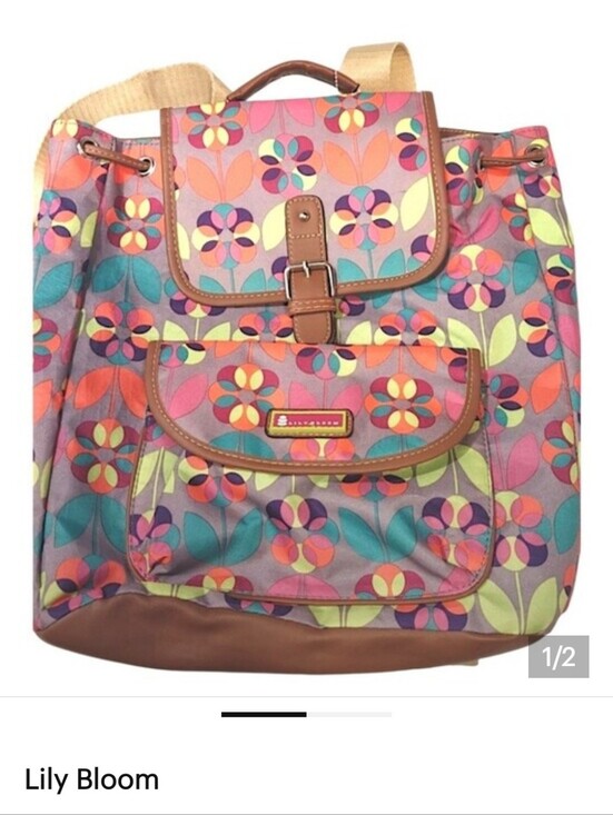 Lily Bloom Handbags - Lily Bloom Multicolor Floral Canvas Backpack
